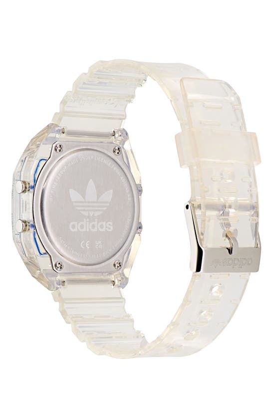 Shop Adidas Originals Adidas Ao Street Translucent Resin Strap Watch In Off White