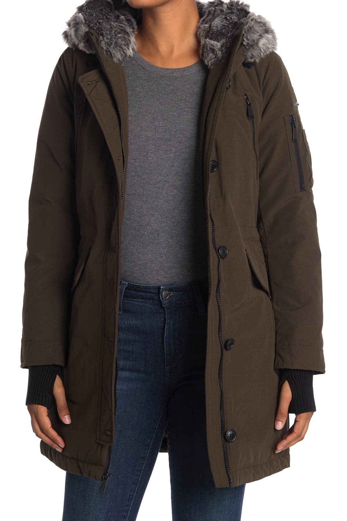 bcbg hooded parka