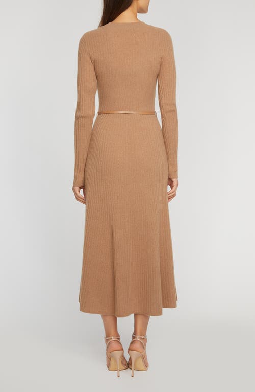 Shop Elie Tahari Sabrina Long Sleeve Cashmere Maxi Sweater Dress In Saddle Brown