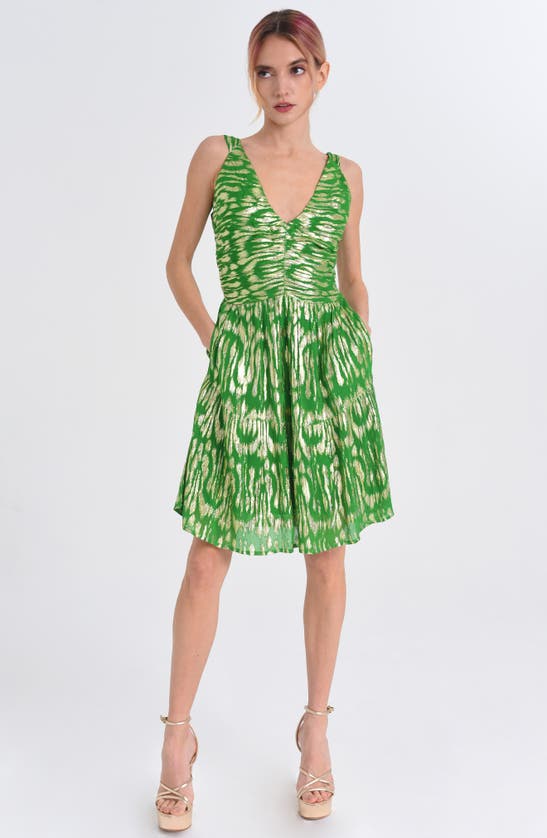 Shop Ciebon Mai Fit & Flare Dress In Green