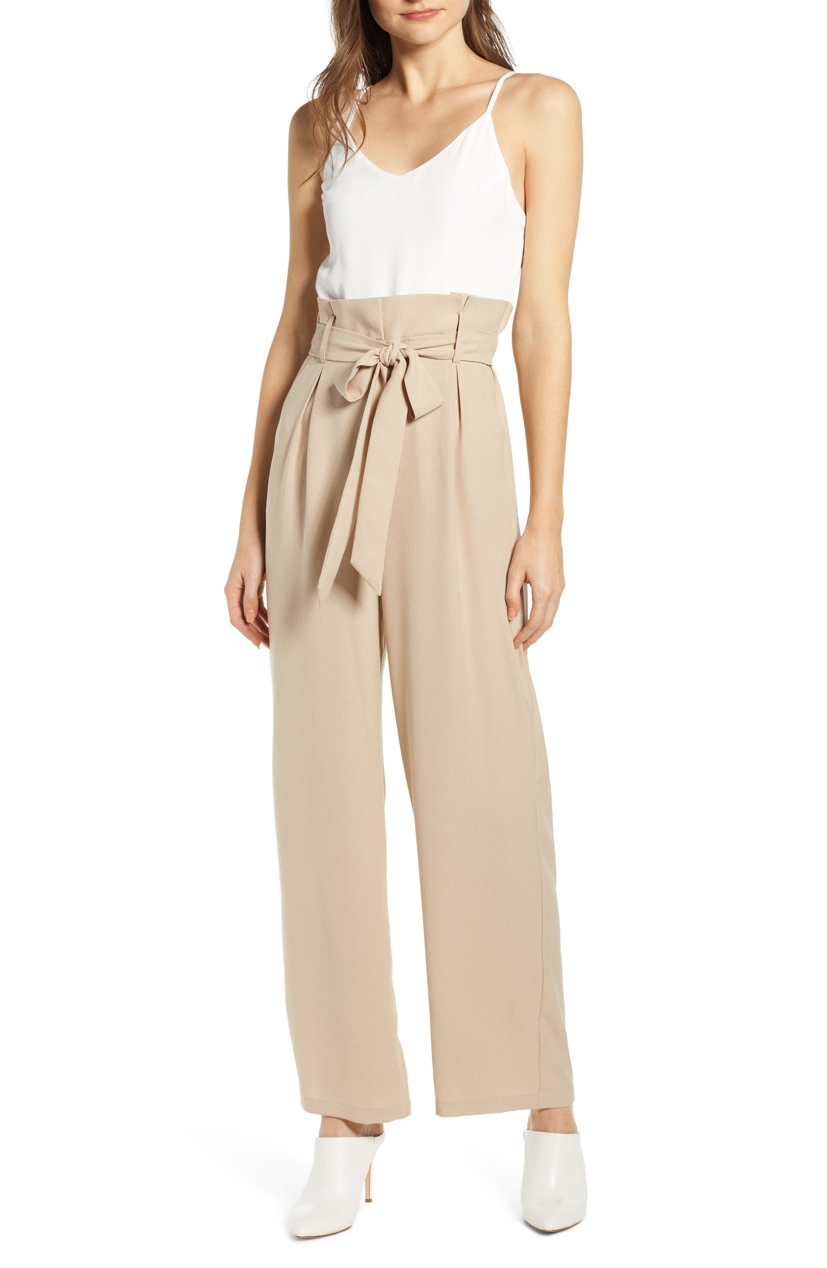 Leith Colorblock Jumpsuit, Brown