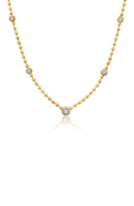Crislu Cubic Zirconia Station Chain Necklace