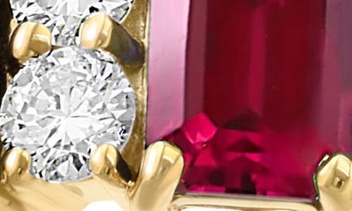 Effy 14k Yellow Gold Lab-created Semiprecious Stone & Diamond Ring In Red
