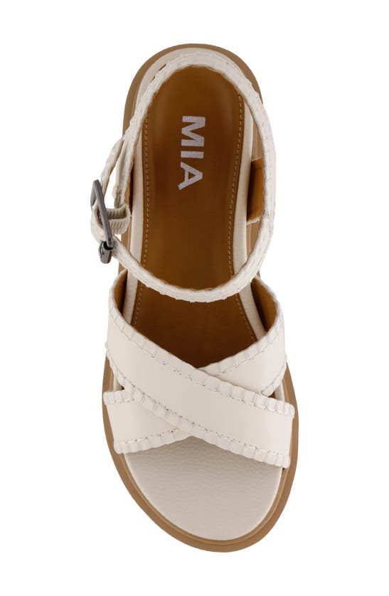 Shop Mia Cienna Wedge Sandal In Bone/ Natural