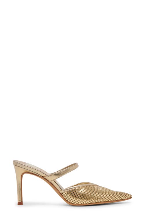 Shop Dolce Vita Kanika Pointed Toe Mule In Gold Metallic Mesh