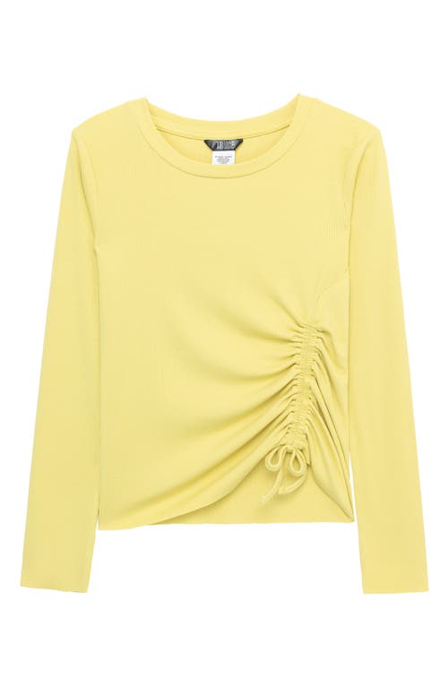 Truce Kids' Side Ruched Long Sleeve Top Lime at Nordstrom,