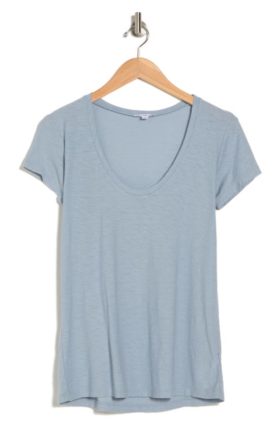 James Perse Deep V-neck T-shirt In Bluestone