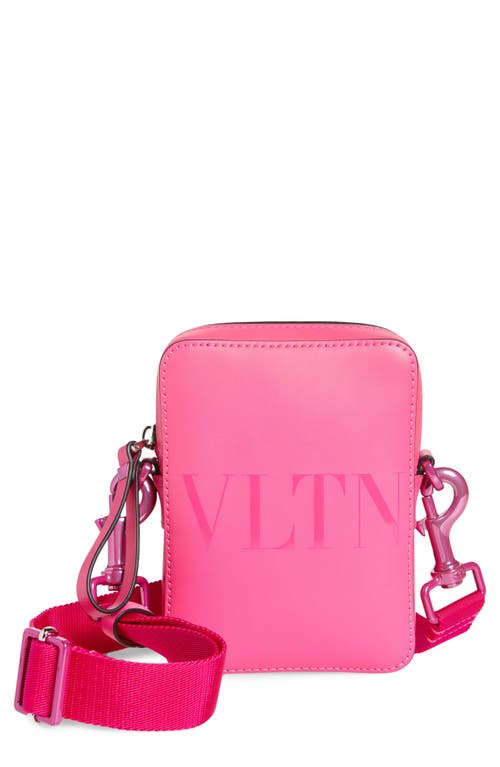 Valentino VLTN Logo Leather Crossbody Bag in Uwt - Pink Pp