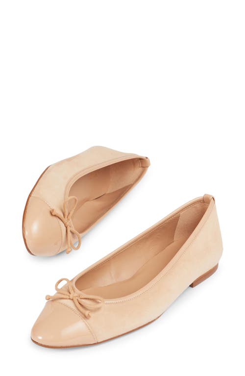 Shop Lk Bennett Kara Cap Toe Ballet Flat In Almond