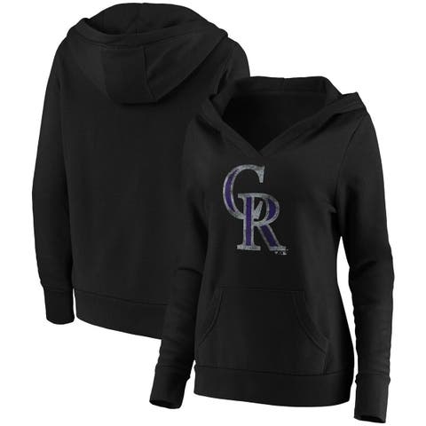 Profile Women's Black Colorado Rockies Plus Size Colorblock Pullover Hoodie