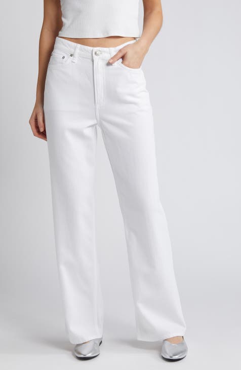 Mid Rise Oversized Slouchy White Jeans