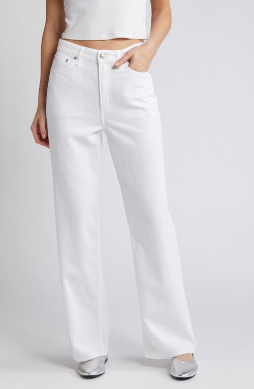 rag & bone Featherweight Logan Mid Rise Wide Leg Jeans Optic Whit at Nordstrom,