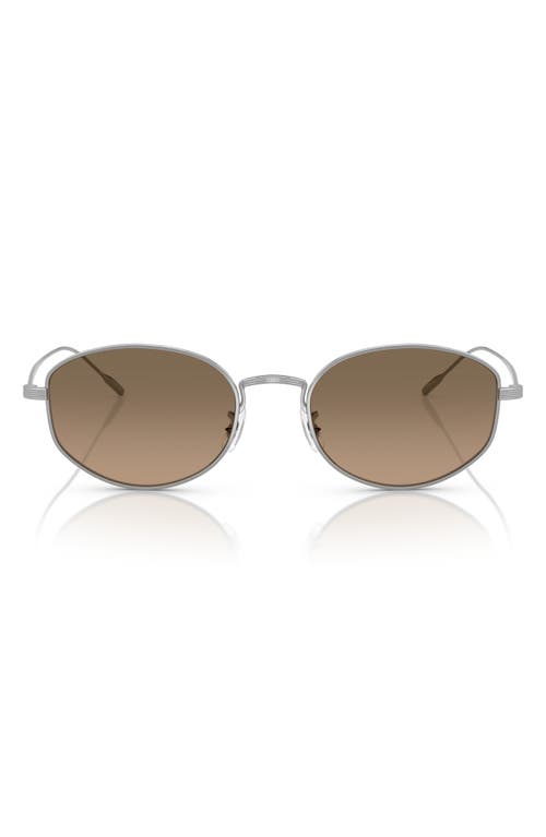 Oliver Peoples 51mm Polarized Oval Sunglasses in Silver 