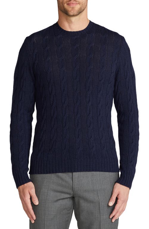 Ralph Lauren Purple Label Cable Stitch Cashmere Crewneck Sweater Classic Chairman Navy at Nordstrom,