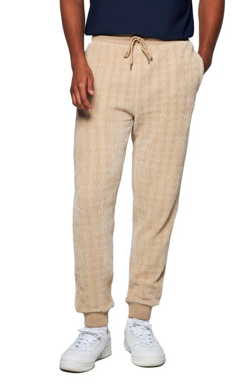 Trento Cable Velour Jacquard Joggers in Humus