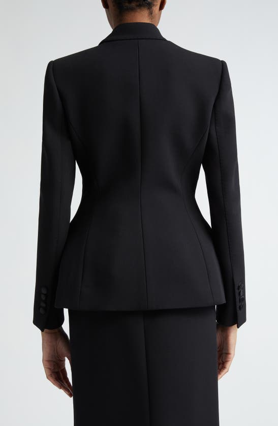 Shop Dolce & Gabbana Turlington Double Breasted Wool Blend Blazer In Nero