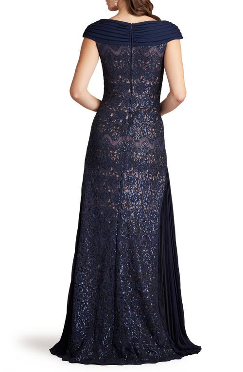 TADASHI SHOJI TADASHI SHOJI SEQUIN CORDED LACE SWEETHEART NECK GOWN 