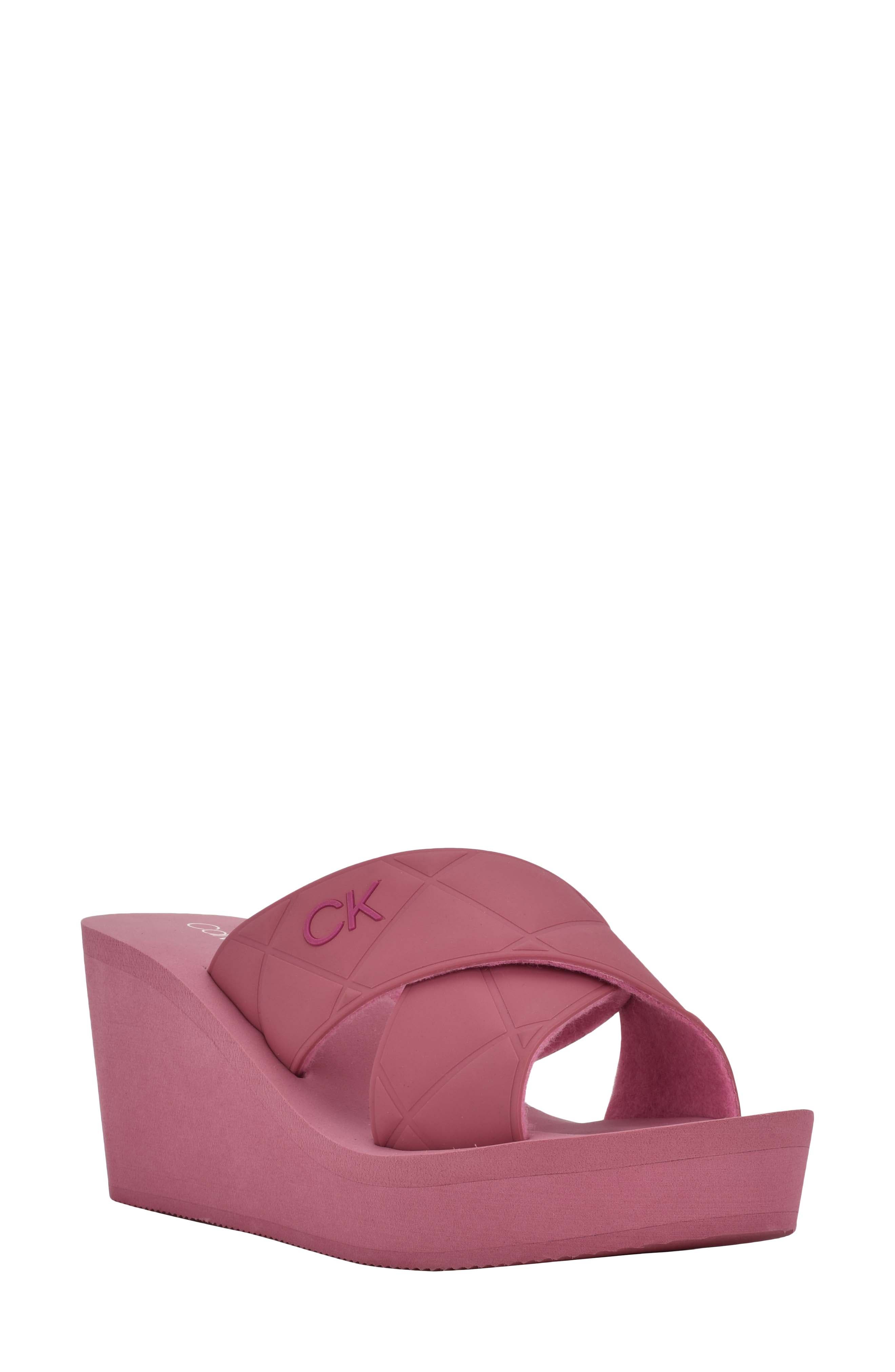 calvin klein women's belle wedge sandals