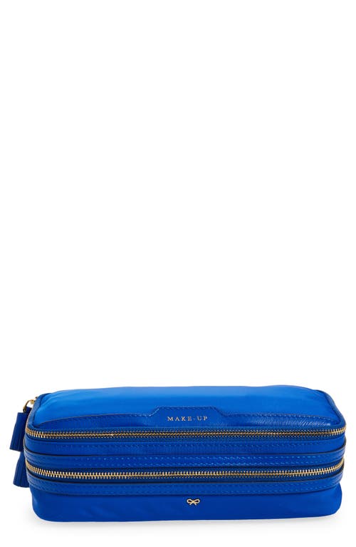 Make-Up Recycled Nylon Cosmetics Zip Pouch in Electric Blue