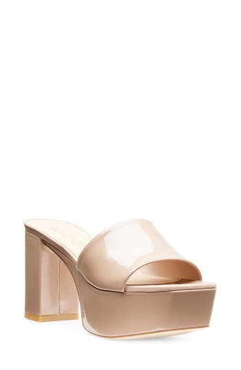 STUART WEITZMAN STUART WEITZMAN SQUAREHIGH PLATFORM 95 SLIDE SANDAL 