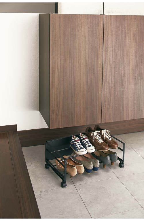 Yamazaki Rolling Shoe Rack In Black