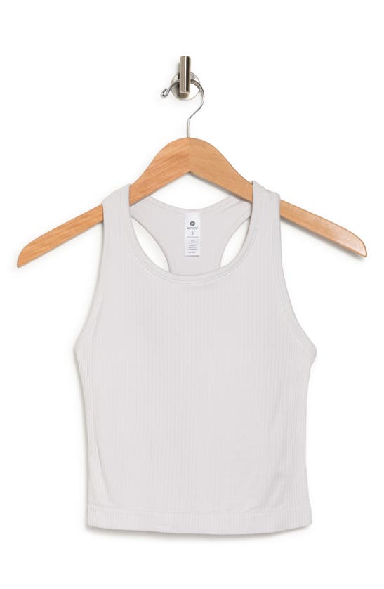 90 Degree By Reflex Racerback Cropped Tank With Bra In White