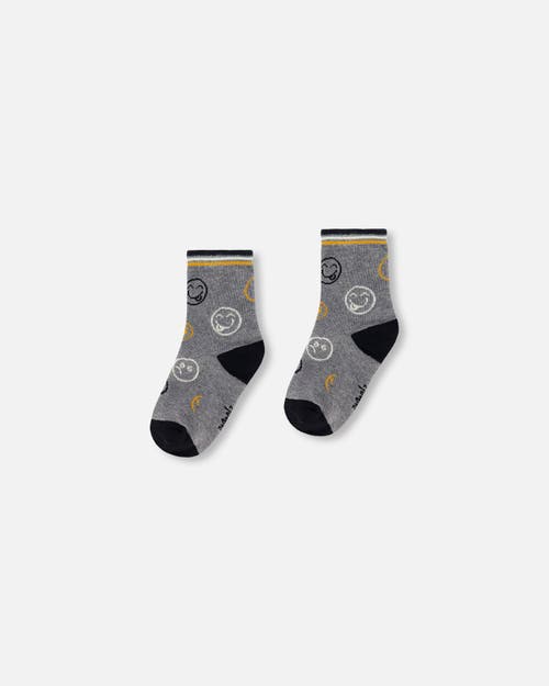 Deux Par Deux Little Boy's Jacquard Socks Dark Grey at Nordstrom