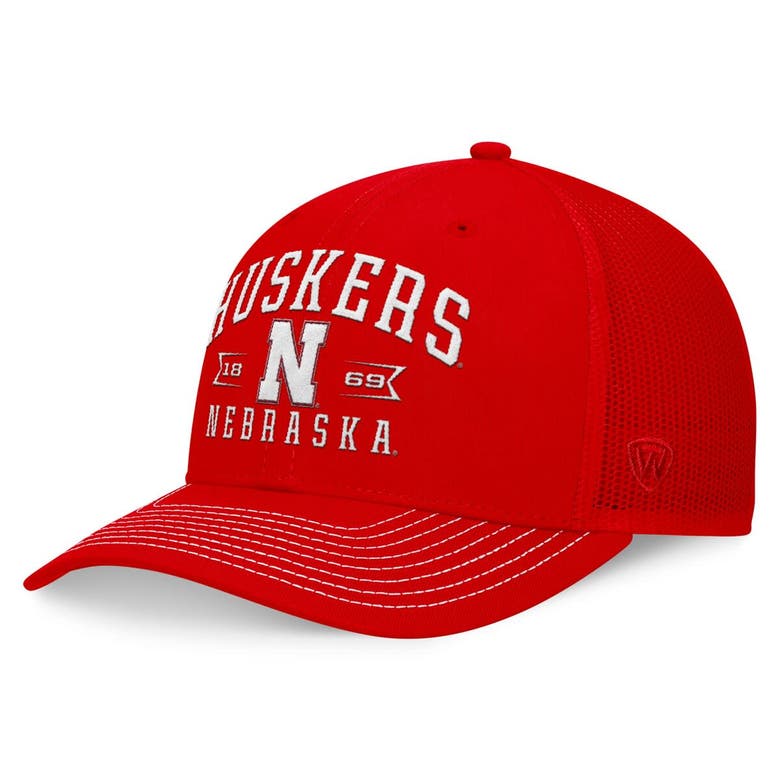 Shop Top Of The World Scarlet Nebraska Huskers Carson Trucker Adjustable Hat