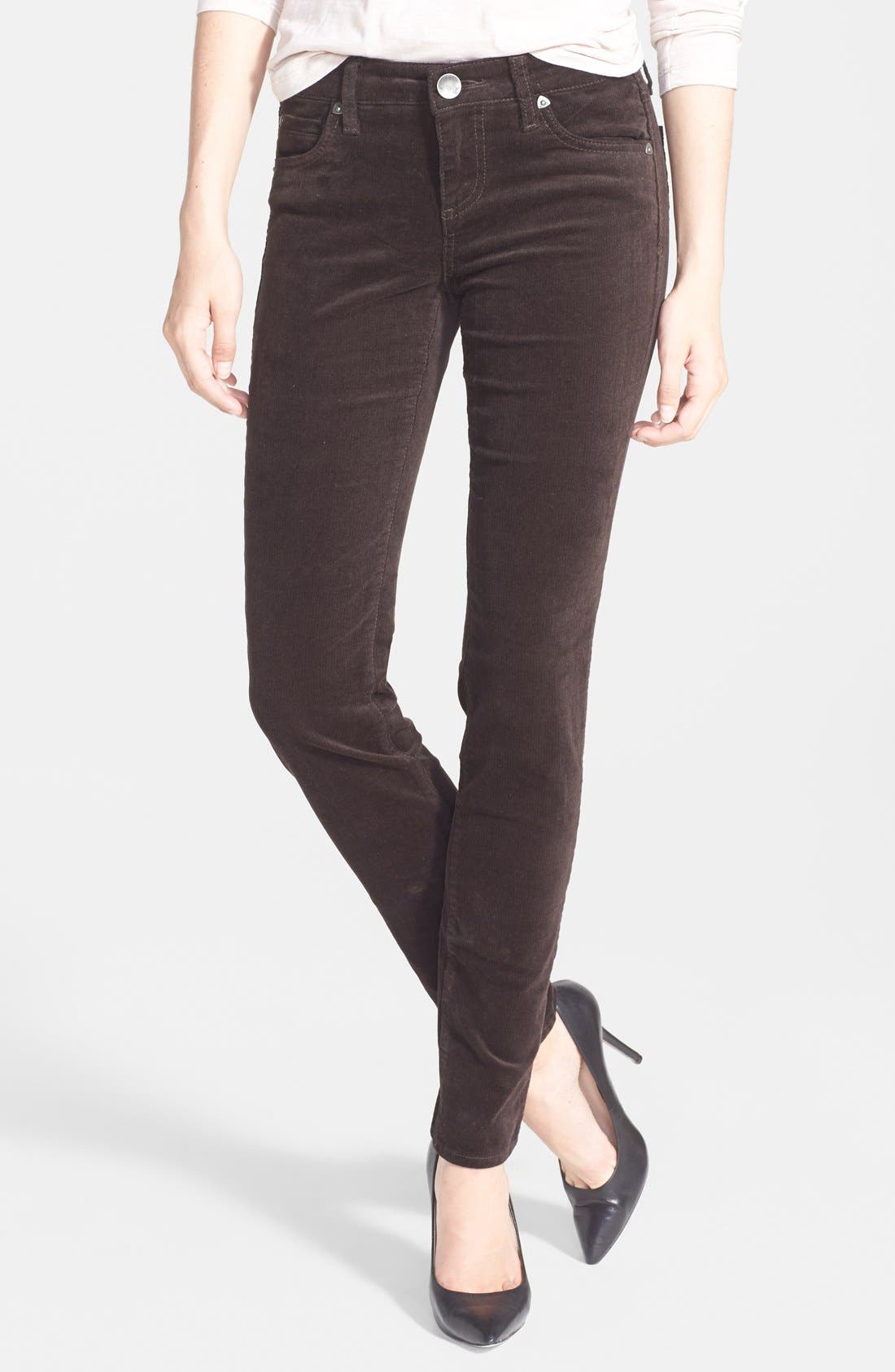 Kut From The Kloth Diana Stretch Corduroy Skinny Pants In Brown Bean