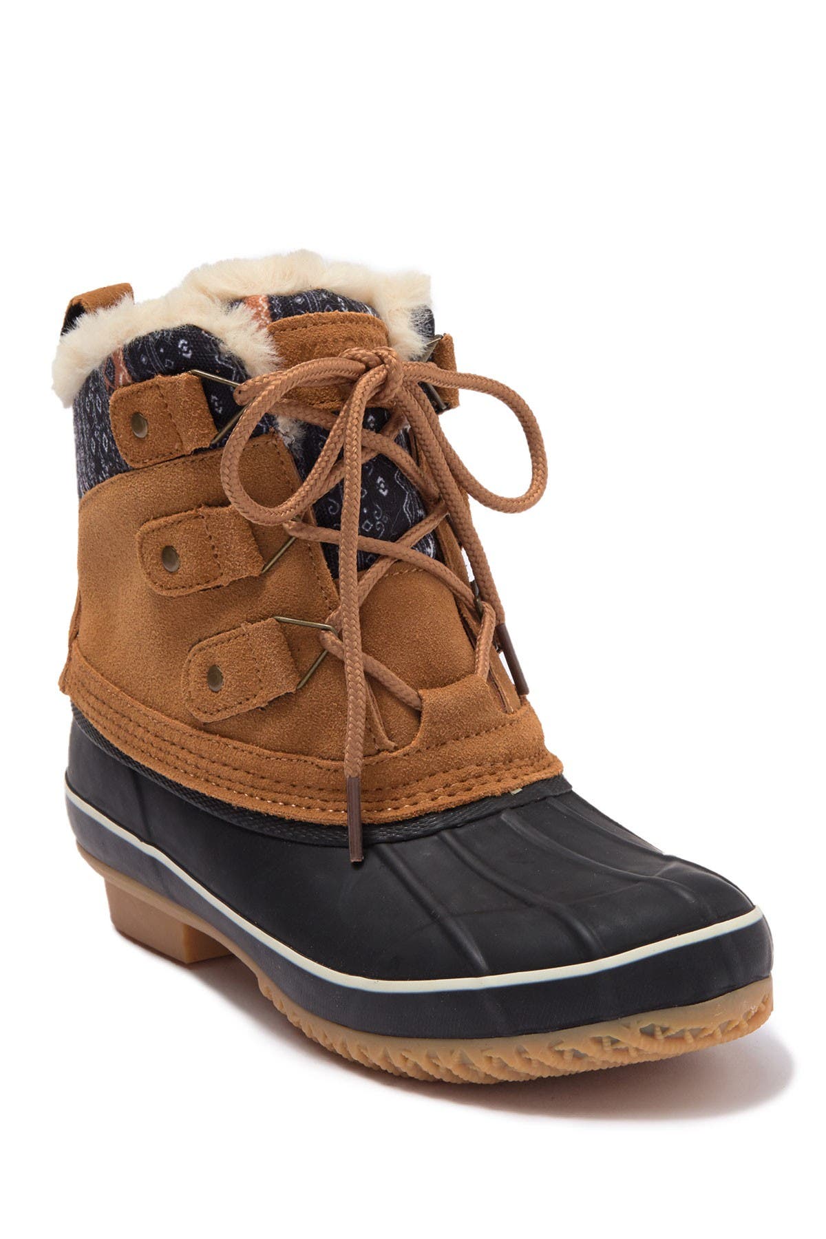 Khombu Lola Waterproof Faux Fur Lined Duck Boot In Simply Taupe | ModeSens