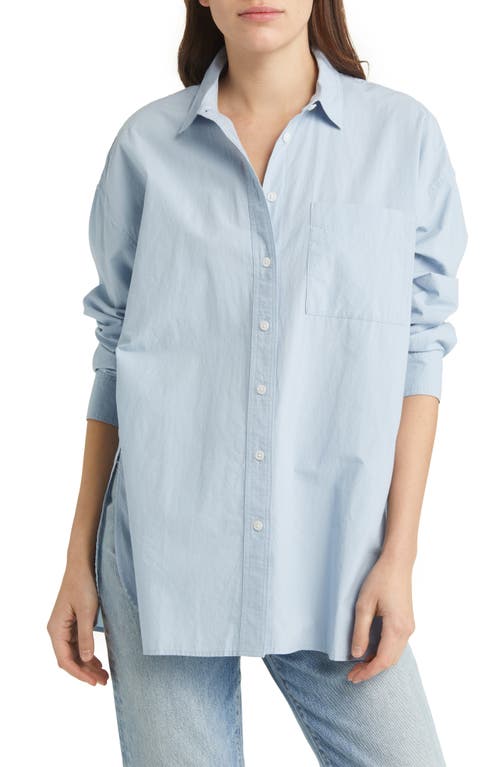 Madewell The Signature Poplin Oversize Button-Up Shirt in Weathered Sky