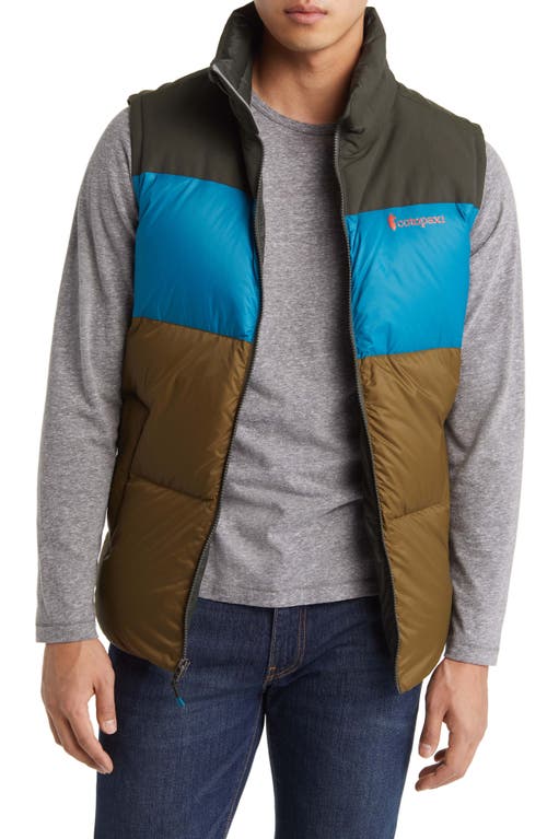 Shop Cotopaxi Solazo Water Repellent 650 Fill Power Down Puffer Vest In Woods/gulf