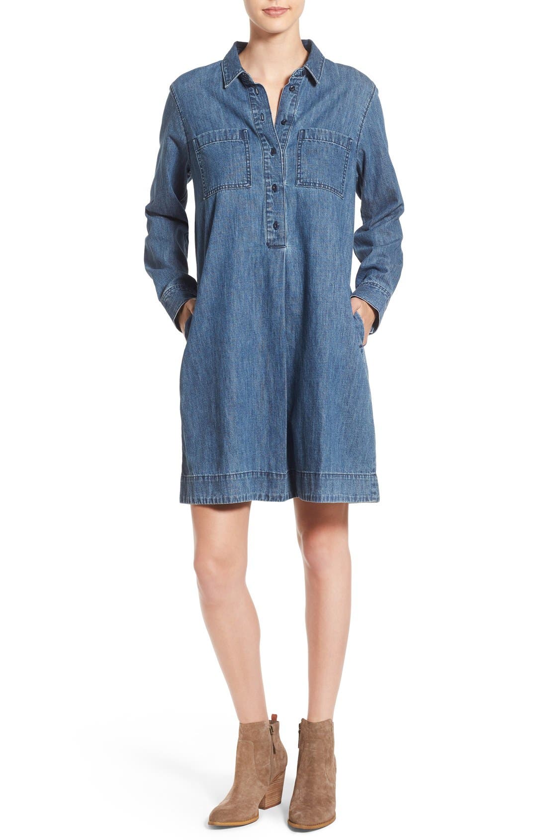 madewell denim shirtdress