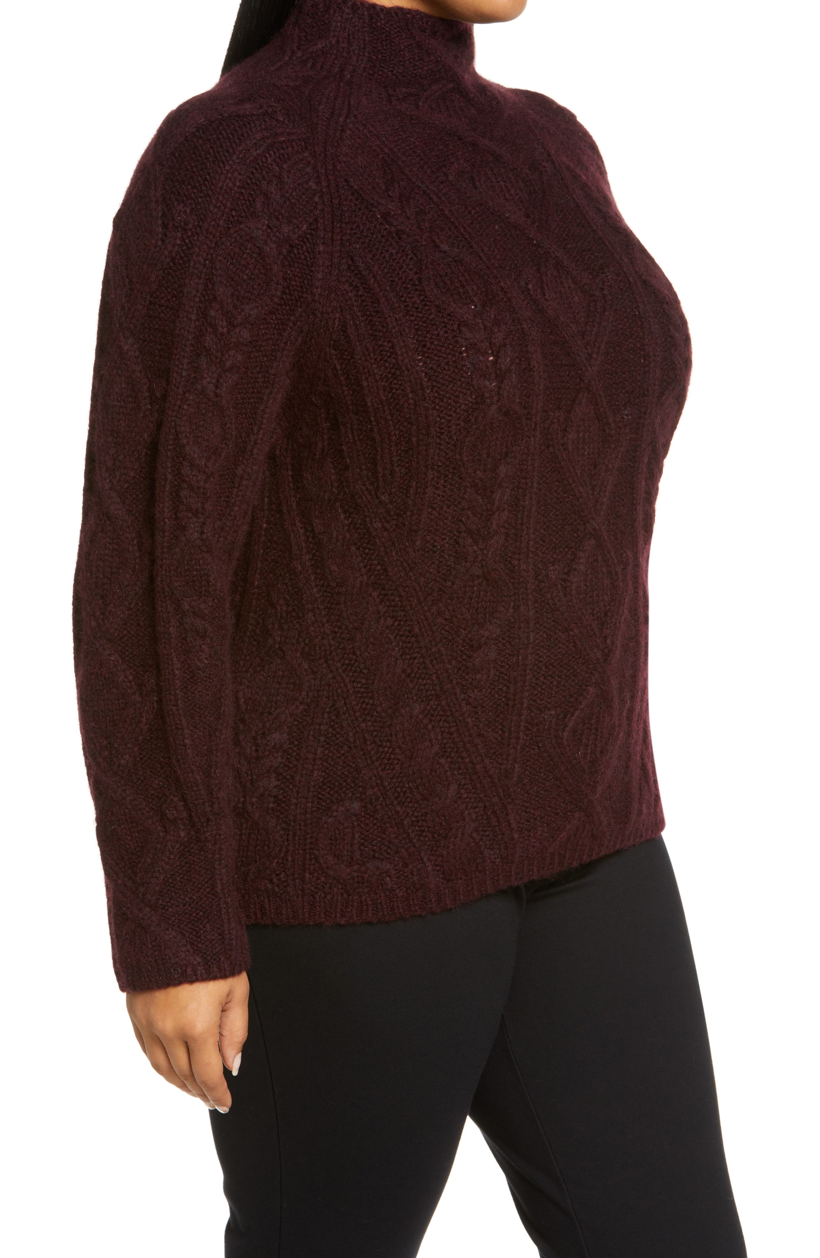 cable mock neck merino wool blend sweater vince