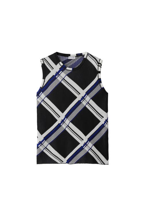 Shop Burberry Check Silk Tank Top In Black