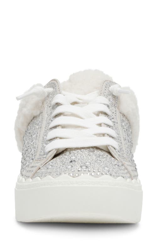 Shop Anne Klein Courage Faux Shearling Sneaker Mule In White Faux Fur/pearl