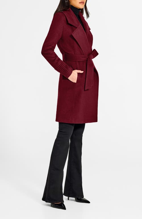 Sentaler Alpaca & Wool Wrap Coat In Garnet Red