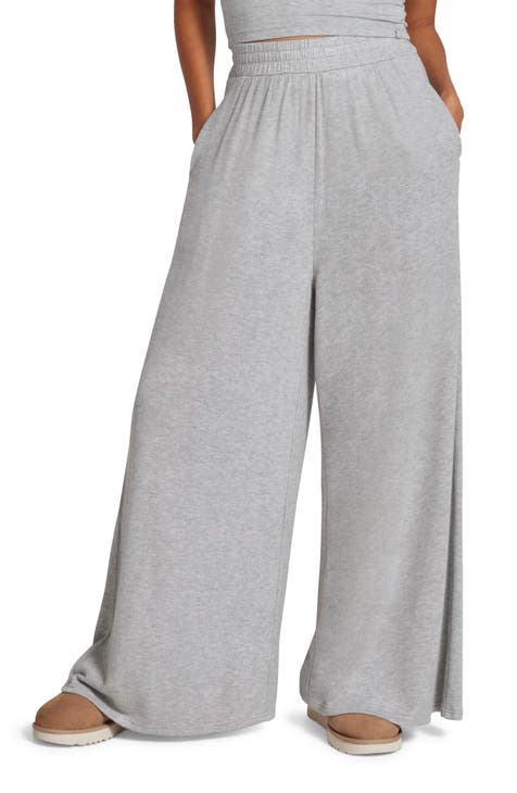 Holsey Peached Knit Wide Leg Lounge Pants
