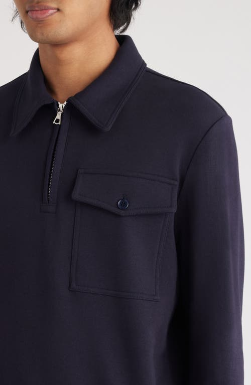 Shop Dries Van Noten Haswell Quarter Zip Pullover In Navy