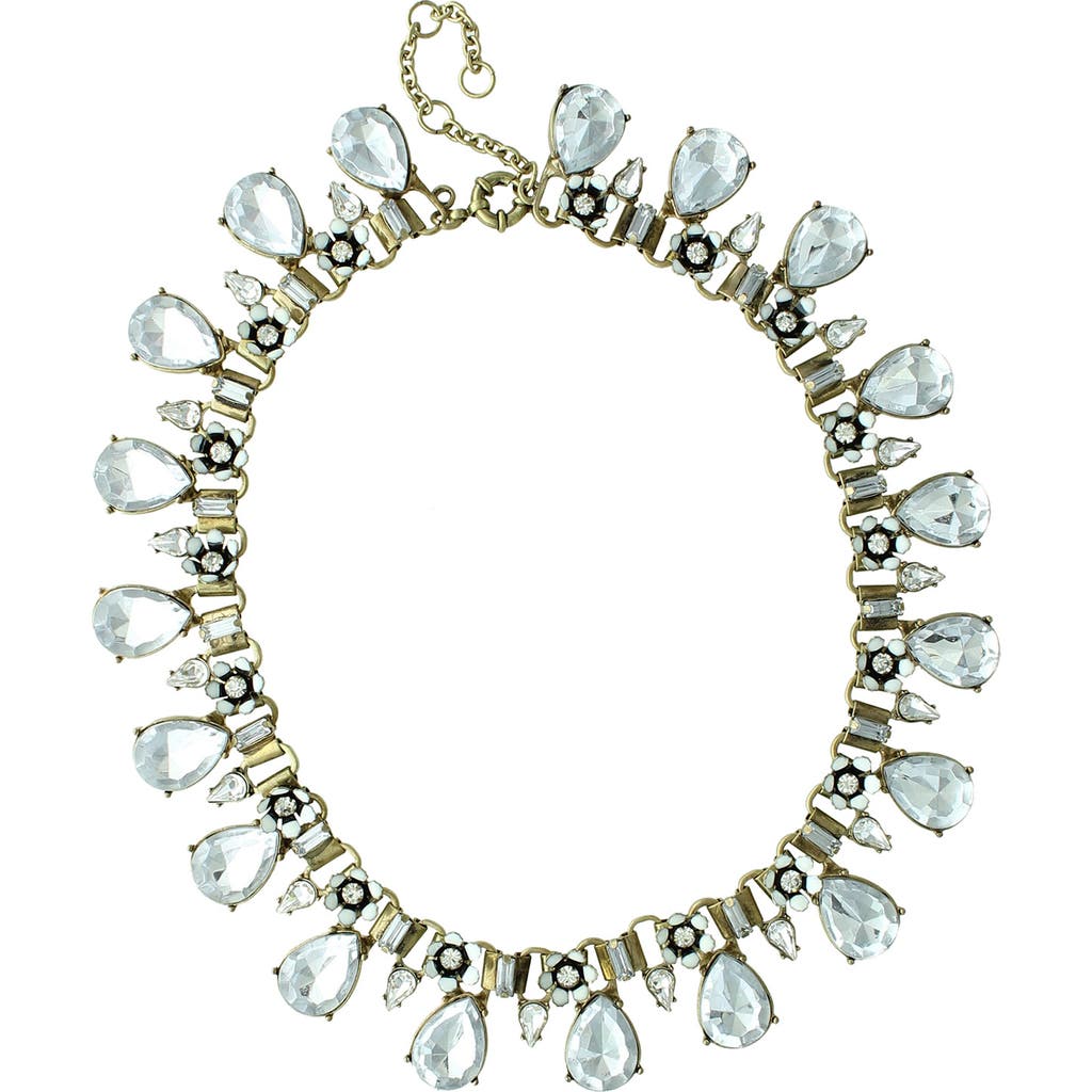 Shop Olivia Welles Krystle Collar Necklace In Gold/clear