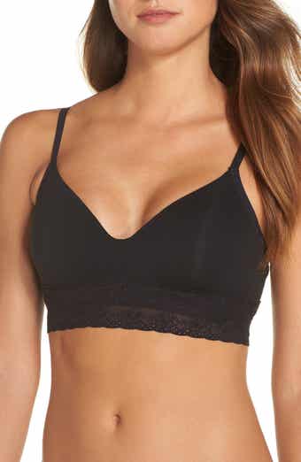 DotVol Women's Front Close Racerback with Detail Wire Free Triangle Cup  Lace Bralette(Large, Black) : : Clothing, Shoes & Accessories