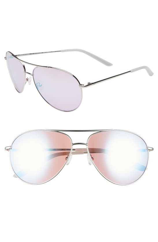 Nike Chance 61mm Mirrored Aviator Sunglasses In Silver/ Violet Gradient