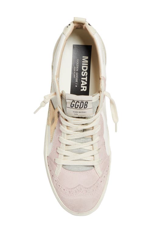 Shop Golden Goose Midstar Sneaker In White/pink