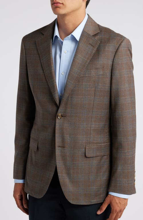 Shop Nordstrom Plaid Wool Sport Coat In Tan - Blue Pira Plaid