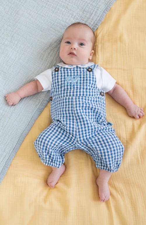 JOJO MAMAN BÉBÉ JOJO MAMAN BEBE WHALE COTTON OVERALLS & BODYSUIT SET