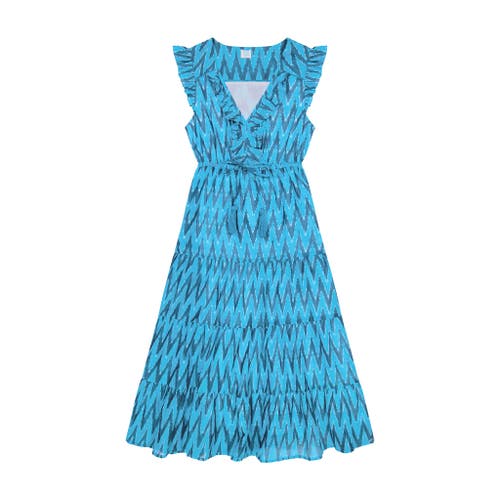 Shop Mer St. Barth Giselle Maxi Dress In Turquoise Ikat