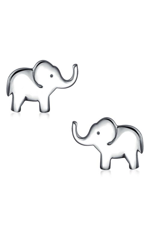 Bling Jewelry Animal Lover Elephant Stud Earrings In Silver