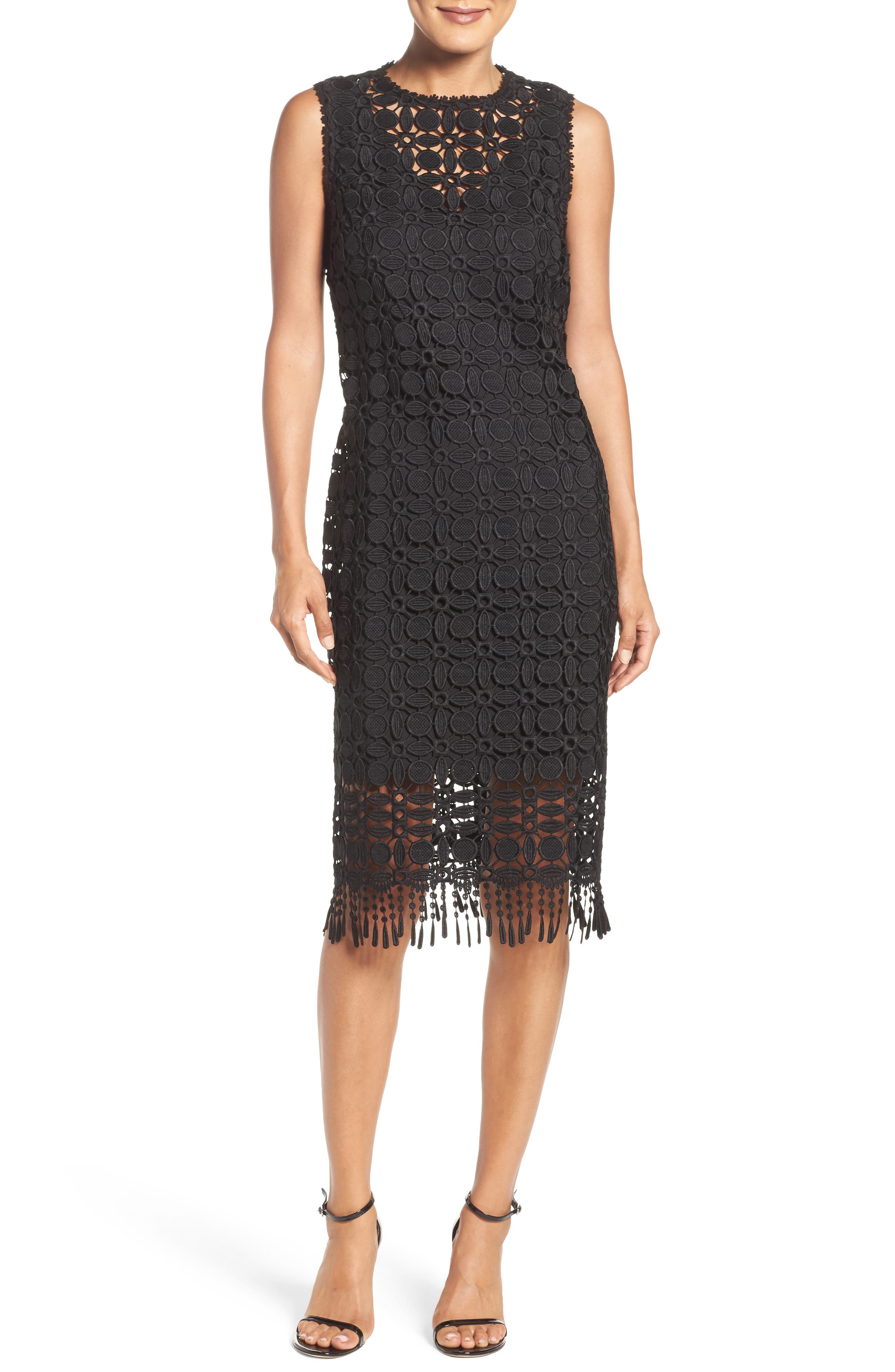 Laundry by Shelli Segal Illusion Lace Midi Dress Nordstrom