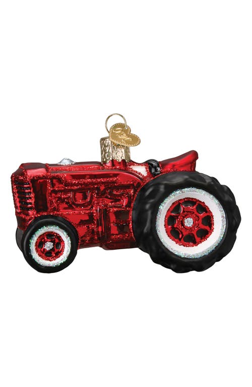 Old World Christmas Old Farm Tractor Ornament In Red/black/white