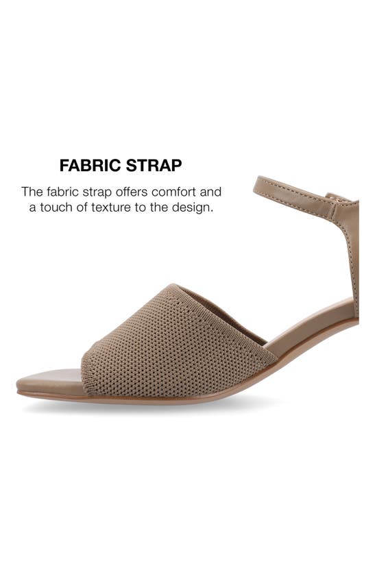Journee Collection Knit Block Heel Sandal In Taupe